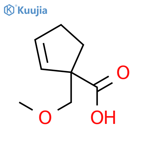 1-(methoxymethyl)cyclopent-2-ene-1-carboxylic acid structure