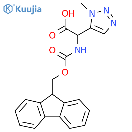 2-{(9H-fluoren-9-ylmethoxy)carbonylamino}-2-(1-methyl-1H-1,2,3-triazol-5-yl)acetic acid structure