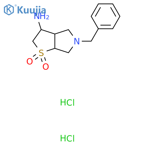 3-amino-5-benzyl-hexahydro-2H-1lambda6-thieno2,3-cpyrrole-1,1-dione dihydrochloride structure