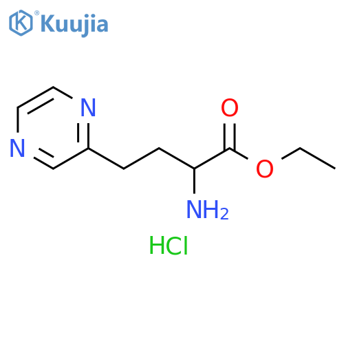 ethyl 2-amino-4-(pyrazin-2-yl)butanoate hydrochloride structure