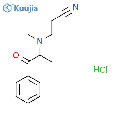 3-{methyl1-(4-methylphenyl)-1-oxopropan-2-ylamino}propanenitrile hydrochloride structure
