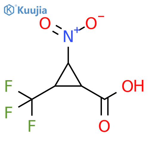 2-nitro-3-(trifluoromethyl)cyclopropane-1-carboxylic acid structure