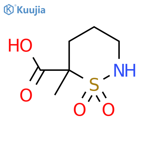 6-methyl-1,1-dioxo-1lambda6,2-thiazinane-6-carboxylic acid structure
