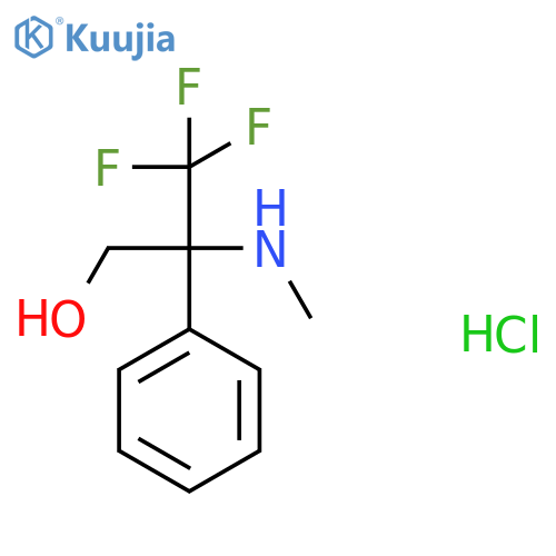 3,3,3-trifluoro-2-(methylamino)-2-phenylpropan-1-ol hydrochloride structure