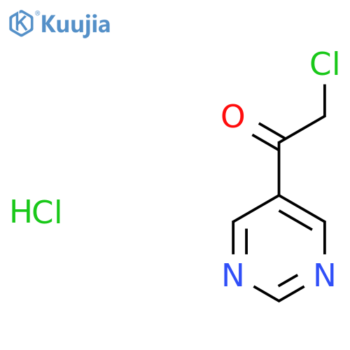 2-chloro-1-(pyrimidin-5-yl)ethan-1-one hydrochloride structure