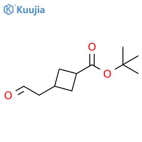 tert-butyl 3-(2-oxoethyl)cyclobutane-1-carboxylate structure