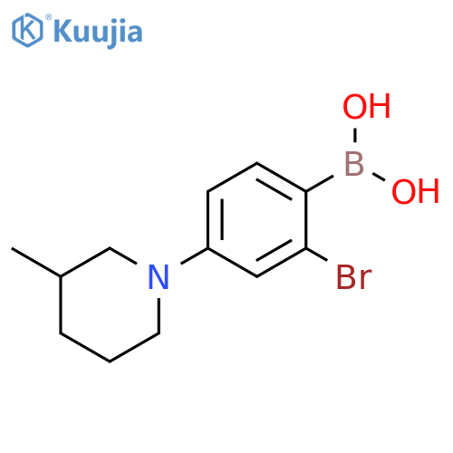 2-Bromo-4-(3-methylpiperidin-1-yl)phenylboronic acid structure