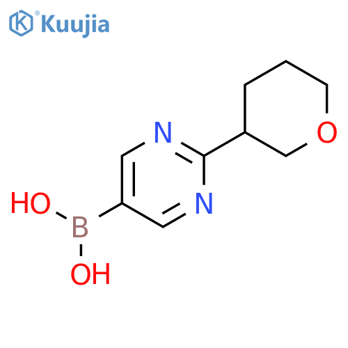 (2-(tetrahydro-2H-pyran-3-yl)pyrimidin-5-yl)boronic acid structure