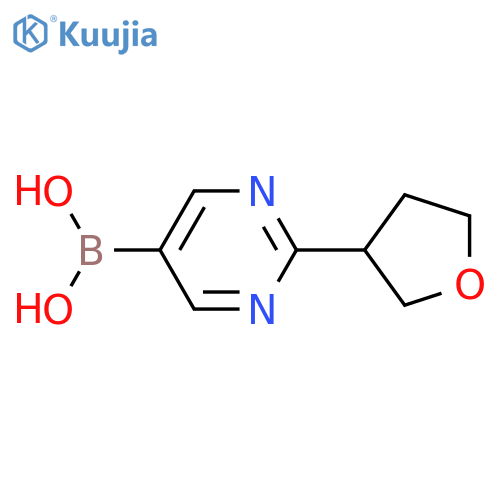 (2-(tetrahydrofuran-3-yl)pyrimidin-5-yl)boronic acid structure