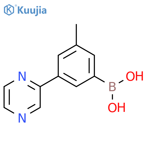 3-(Pyrazin-2-yl)-5-methylphenylboronic acid structure