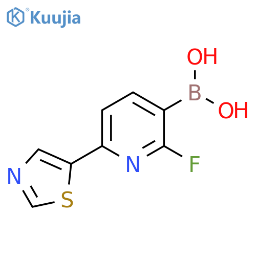 2-Fluoro-6-(thiazol-5-yl)pyridine-3-boronic acid structure