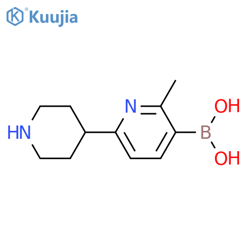 2-Methyl-6-(piperidin-4-yl)pyridine-3-boronic acid structure