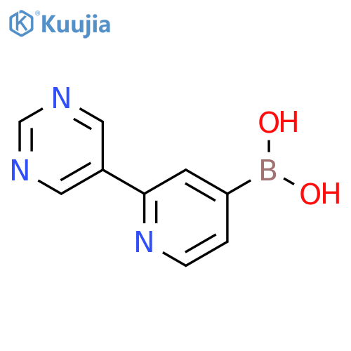 (2-(pyrimidin-5-yl)pyridin-4-yl)boronic acid structure