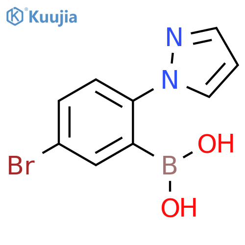 5-Bromo-2-(1H-pyrazol-1-yl)phenylboronic acid structure