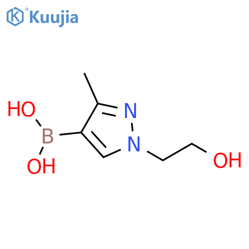 3-Methyl-1-(hydroxyethyl)pyrazole-4-boronic acid structure