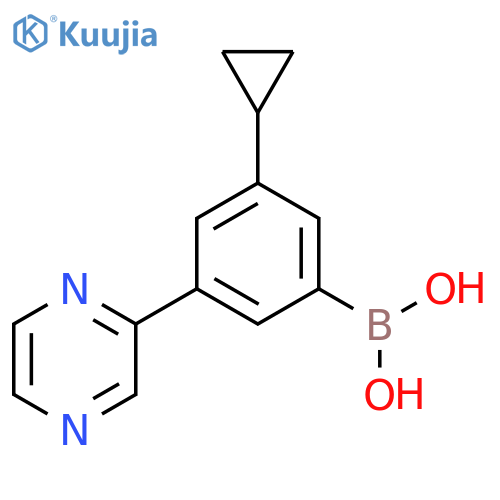 3-(Pyrazin-2-yl)-5-cyclopropylphenylboronic acid structure