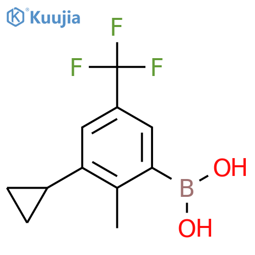 2-Methyl-3-cyclopropyl-5-trifluoromethylphenylboronic acid structure