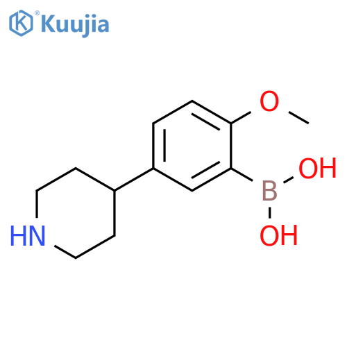 5-(Piperidin-4-yl)-2-methoxyphenylboronic acid structure