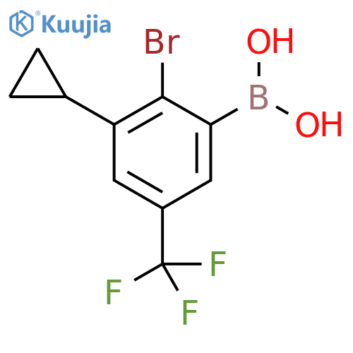 2-Bromo-3-cyclopropyl-5-trifluoromethylphenylboronic acid structure