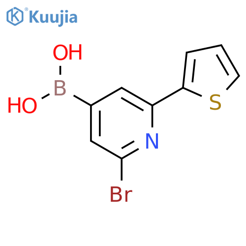 2-Bromo-6-(2-thienyl)pyridine-4-boronic acid structure