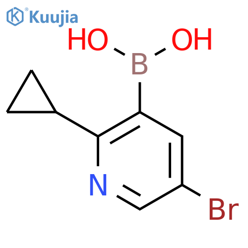 5-Bromo-2-(cyclopropyl)pyridine-3-boronic acid structure