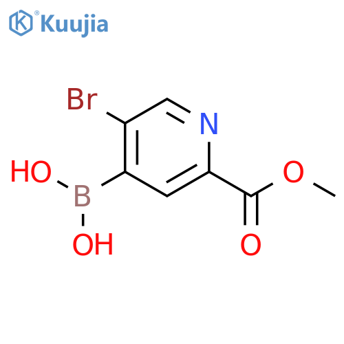 5-Bromo-2-(methoxycarbonyl)pyridine-4-boronic acid structure
