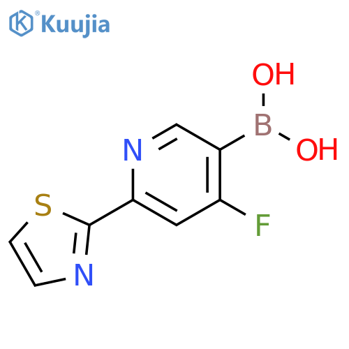 4-Fluoro-2-(thiazol-2-yl)pyridine-5-boronic acid structure