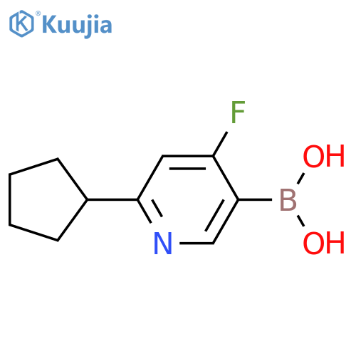 4-Fluoro-2-(cyclopentyl)pyridine-5-boronic acid structure