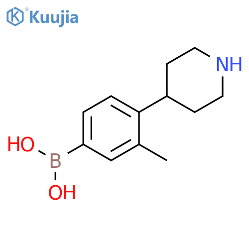 4-(Piperidin-4-yl)-3-methylphenylboronic acid structure