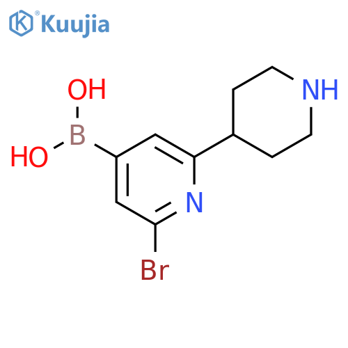 2-Bromo-6-(piperidin-4-yl)pyridine-4-boronic acid structure