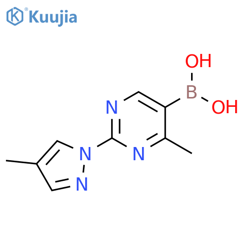 4-Methyl-2-(4-methyl-1H-pyrazol-1-yl)pyrimidine-5-boronic acid structure