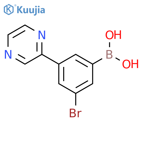 3-(Pyrazin-2-yl)-5-bromophenylboronic acid structure