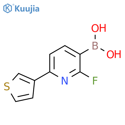 2-Fluoro-6-(3-thienyl)pyridine-3-boronic acid structure