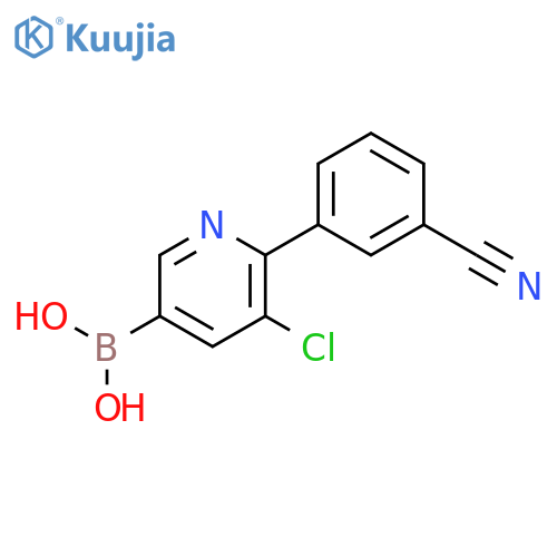 5-Chloro-6-(3-cyanophenyl)pyridine-3-boronic acid structure