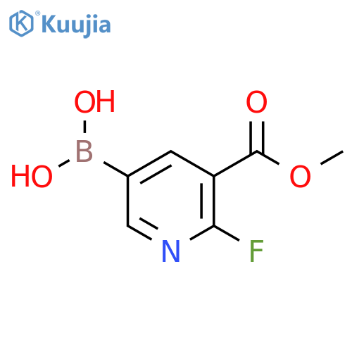 6-fluoro-5-(methoxycarbonyl)pyridin-3-ylboronic acid structure
