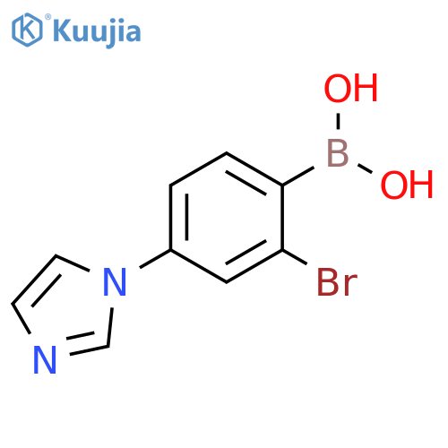 2-Bromo-4-(imidazol-1-yl)phenylboronic acid structure