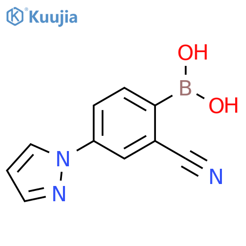 2-Cyano-4-(1H-pyrazol-1-yl)phenylboronic acid structure