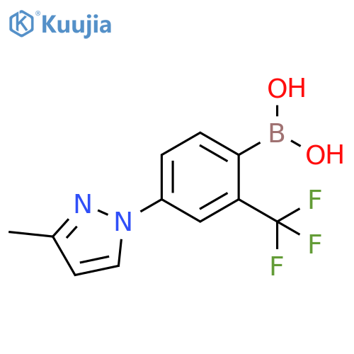 2-Trifluoromethyl-4-(3-methyl-1H-pyrazol-1-yl)phenylboronic acid structure