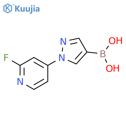 1-(2-Fluopro-4-pyridyl)-1H-pyrazole-4-boronic acid structure