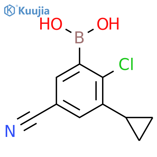2-Chloro-3-cyclopropyl-5-cyanophenylboronic acid structure
