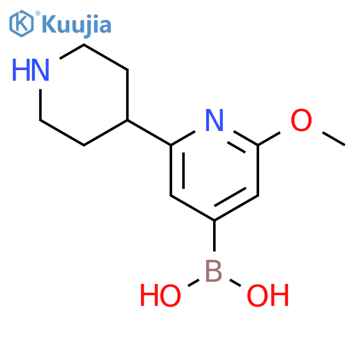 2-Methoxy-6-(piperidin-4-yl)pyridine-4-boronic acid structure