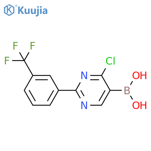 4-Chloro-2-(3-trifluoromethylphenyl)pyrimidine-5-boronic acid structure