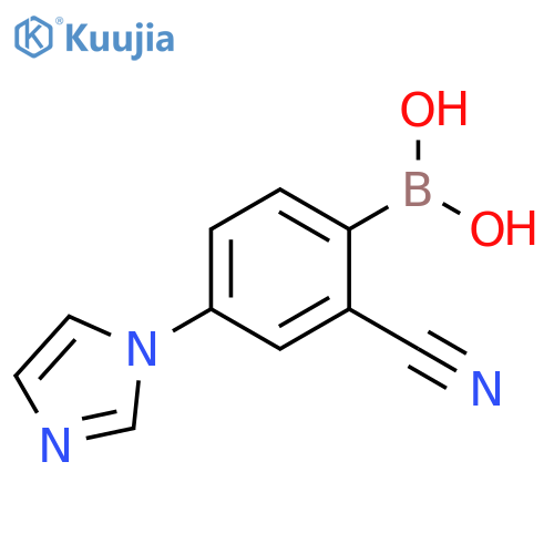 2-Cyano-4-(imidazol-1-yl)phenylboronic acid structure
