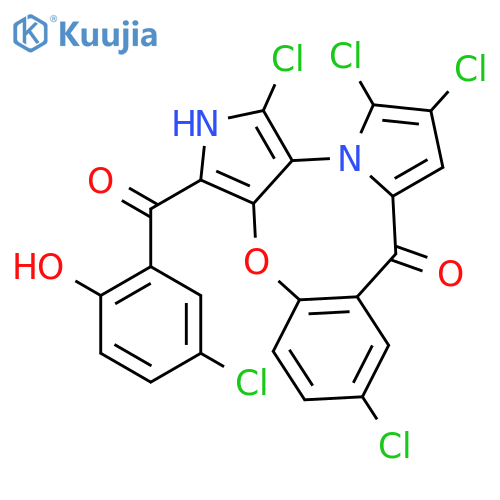 2H,9H-Dipyrrolo[3,4-b:1',2'-d][1,4]benzoxazocin-9-one,1,7,11,12-tetrachloro-3-(5-chloro-2-hydroxybenzoyl)- structure