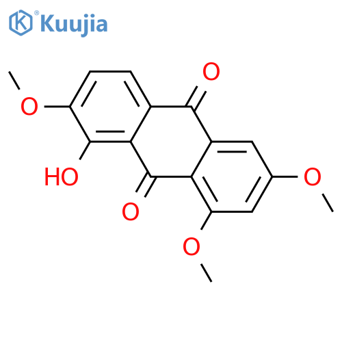 1,2,6,8-Tetrahydroxyanthraquinone; 2,6,8-Tri-Me ether structure
