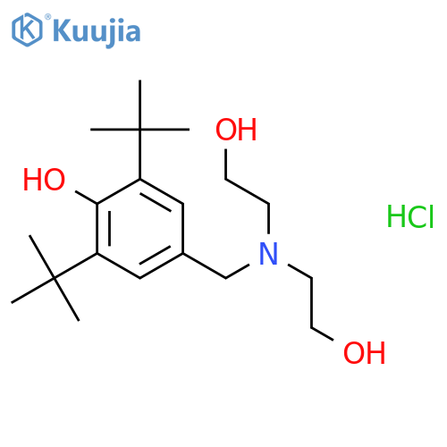 Phenol,4-[[bis(2-hydroxyethyl)amino]methyl]-2,6-bis(1,1-dimethylethyl)-, hydrochloride(1:1) structure