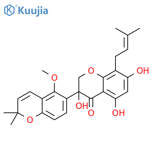 [3,6'-Bi-2H-1-benzopyran]-4(3H)-one, 3,5,7-trihydroxy-5'-methoxy-2',2'-dimethyl-8-(3-methyl-2-buten-1-yl)- structure