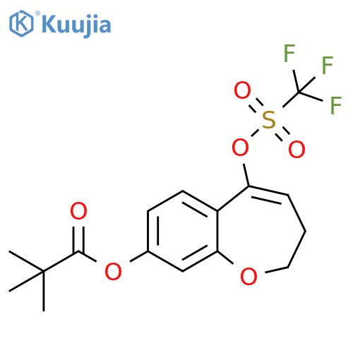5-(((Trifluoromethyl)sulfonyl)oxy)-2,3-dihydrobenzo[b]oxepin-8-yl pivalate structure