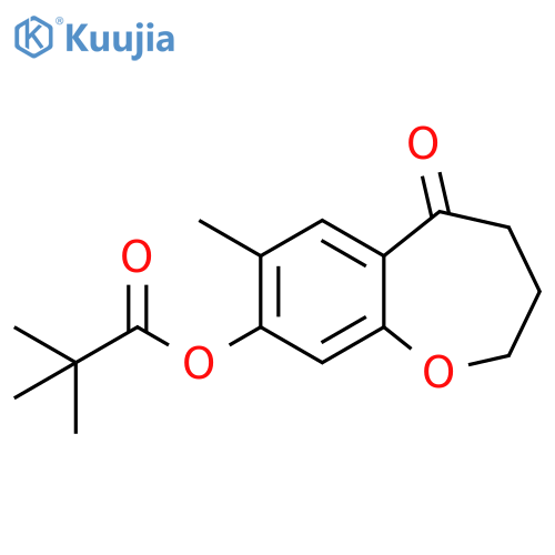 7-Methyl-5-oxo-2,3,4,5-tetrahydrobenzo[b]oxepin-8-yl pivalate structure