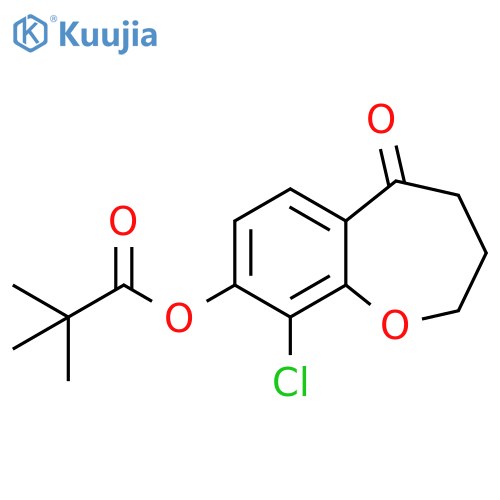 9-Chloro-5-oxo-2,3,4,5-tetrahydrobenzo[b]oxepin-8-yl pivalate structure